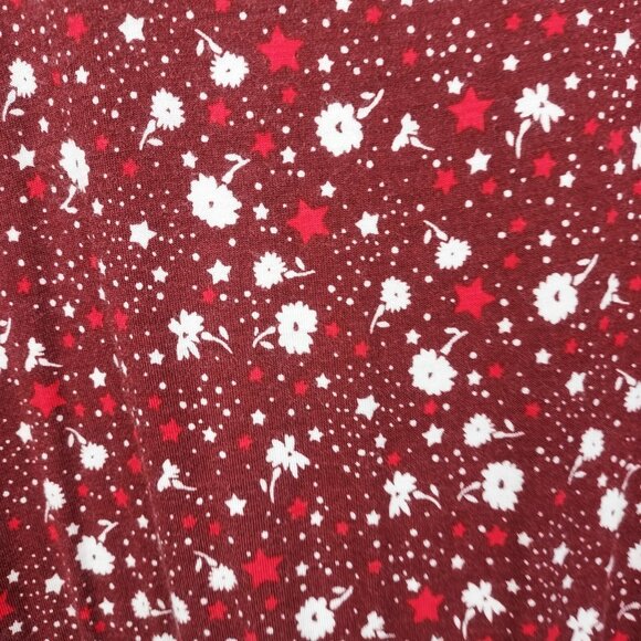 Boden Talia Dress Women Sz 6 Floral Ditsy Print Knit Pockets Burgundy 3/4 Sleeve - Picture 11 of 14